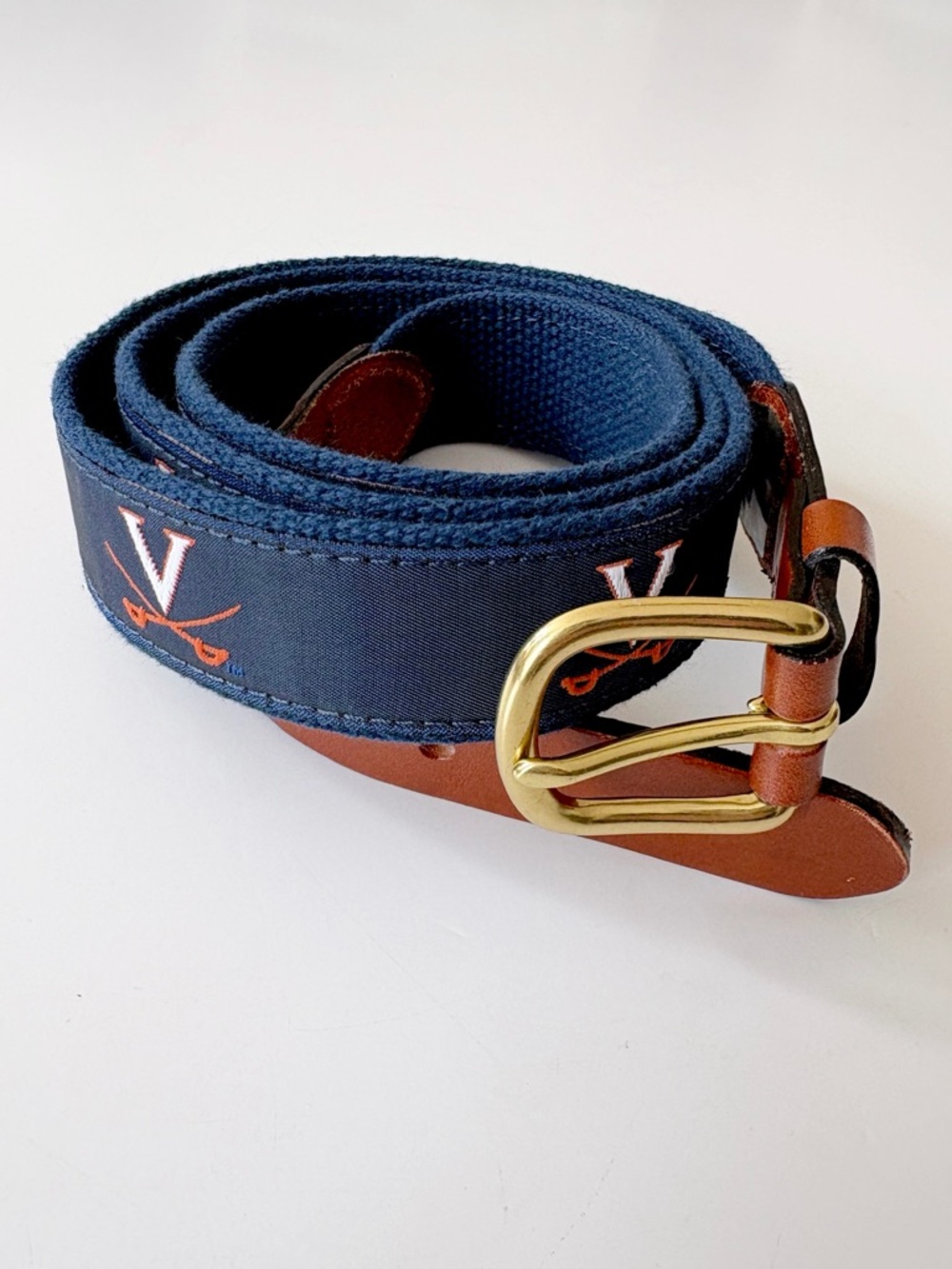 Leather Man Ltd. || University of Virginia UVA V Sabre‎ Leather Belt Size 48
